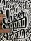 "Cheer Squad" Black/White, Cheer Patch, Iron-on Applique, Size 4" inches